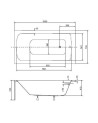 Baignoire VENETO MINI avec tablier 100/110/120/130 x 70 cm