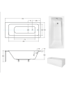 Baignoire VENETO MINI avec tablier 100/110/120/130 x 70 cm