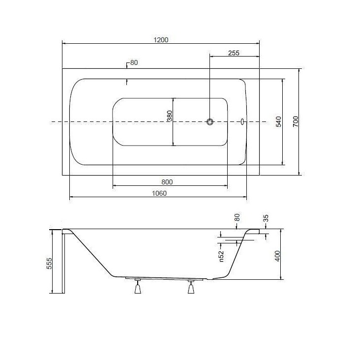 Baignoire VENETO MINI avec tablier 100/110/120/130 x 70 cm Baignoire VENETO MINI avec tablier 100/110/120/130 x 70 cm