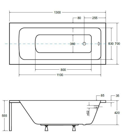 Baignoire VENETO MINI avec tablier 100/110/120/130 x 70 cm
