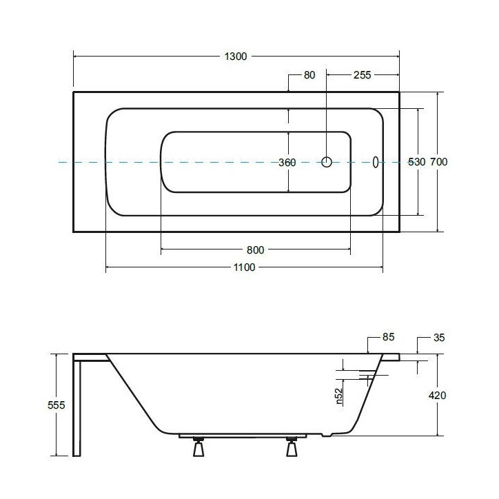 Baignoire VENETO MINI avec tablier 100/110/120/130 x 70 cm Baignoire VENETO MINI avec tablier 100/110/120/130 x 70 cm