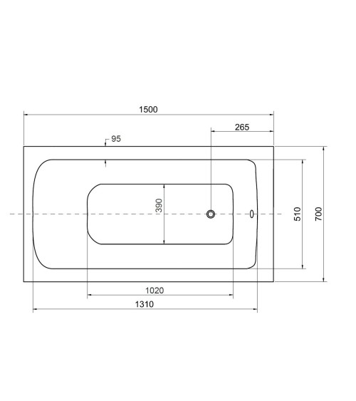 Baignoire SLIDE 150x70 cm + pare baignoire réversible