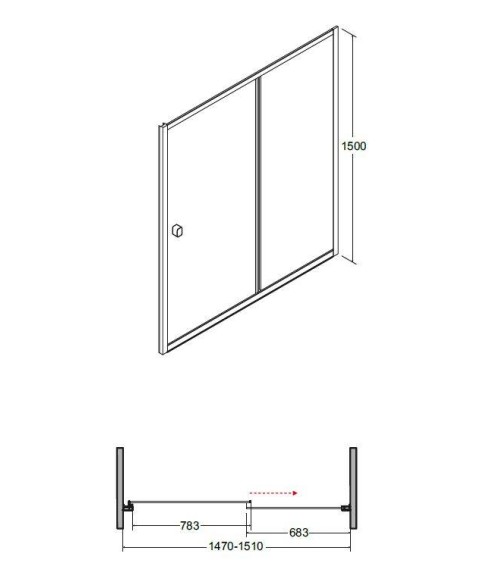 Baignoire SLIDE 150x70 cm + pare baignoire réversible