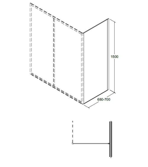 Baignoire SLIDE 150x70 cm + pare baignoire réversible