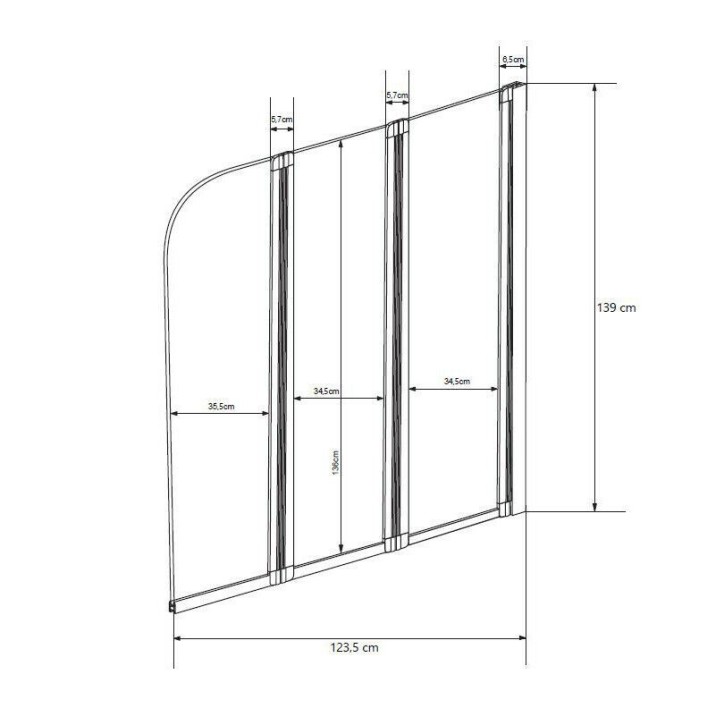 Baignoire MARY 160/170 cm + pare baignoire
