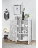 Buffet haut 2 portes LUTHER en blanc 121x111 cm