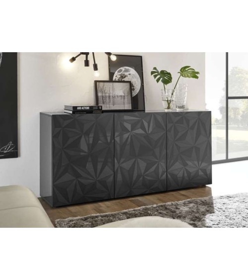 Buffet LUTHER Anthracite 3 portes  181 x 84x 42 cm