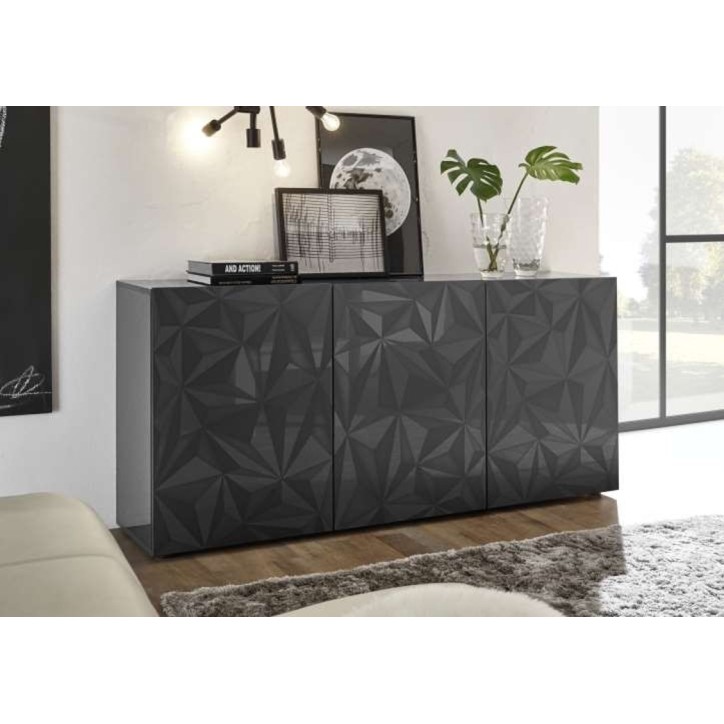 Buffet LUTHER Anthracite 3 portes 181 x 84x 42 cm Buffet LUTHER Anthracite 3 portes 181 x 84x 42 cm