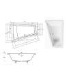 Baignoire d'angle Gauche ULTIMA DUO 170 ou 180 cm ultra-slim