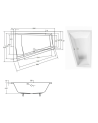 Baignoire d'angle Gauche ULTIMA DUO 170 ou 180 cm ultra-slim