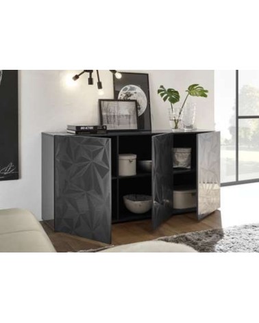 Buffet LUTHER Anthracite 3 portes  181 x 84x 42 cm