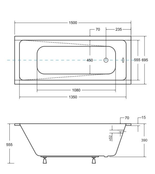 Baignoire MODERN Ultra-Slim 140/150/160/170/180 cm