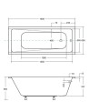 Baignoire MODERN Ultra-Slim 140/150/160/170/180 cm