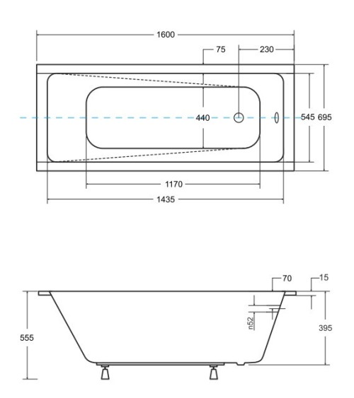 Baignoire MODERN Ultra-Slim 140/150/160/170/180 cm