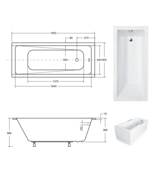 Baignoire MODERN Ultra-Slim 140/150/160/170/180 cm