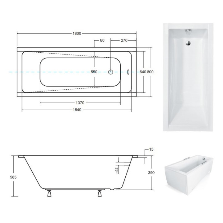 Baignoire MODERN Ultra-Slim 140/150/160/170/180 cm Baignoire MODERN Ultra-Slim 140/150/160/170/180 cm