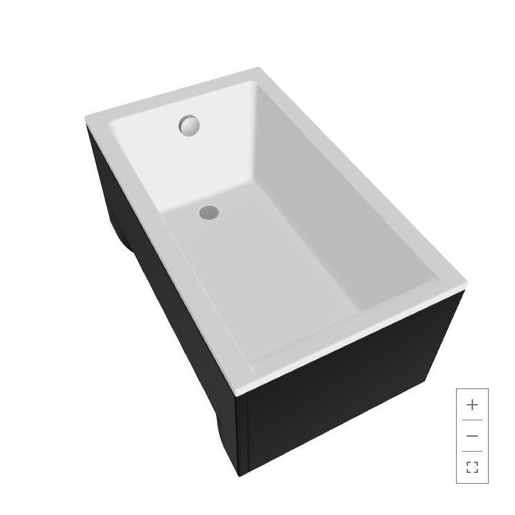 Baignoire CAPRI BLACK MINI avec tablier 100/120 X 70 CM