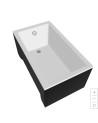 Baignoire CAPRI BLACK MINI avec tablier 100/120 X 70 CM