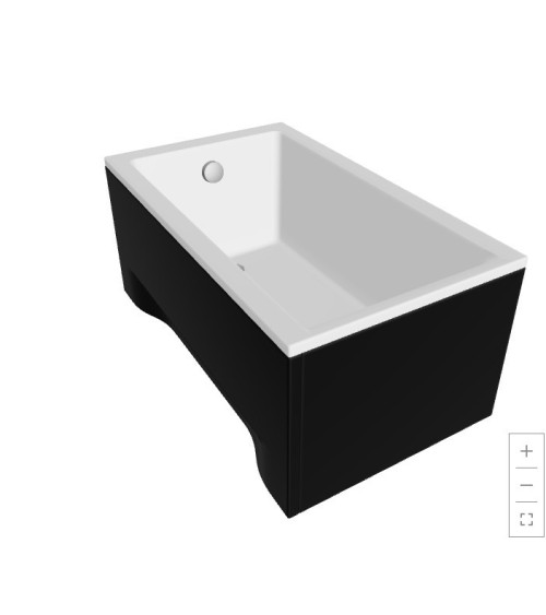 Baignoire CAPRI BLACK MINI avec tablier 100/120 X 70 CM