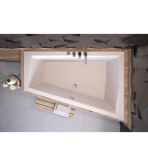 Baignoire d'angle Droit ULTIMA DUO 170 ou 180 cm ultra-slim