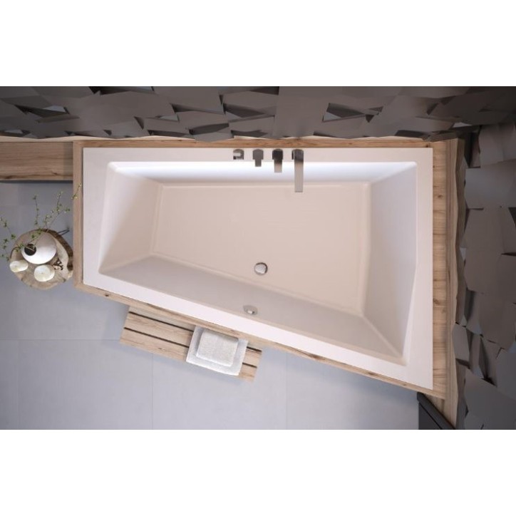 Baignoire d'angle Droit ULTIMA DUO 170 ou 180 cm ultra-slim