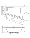 Baignoire d'angle Droit ULTIMA DUO 170 ou 180 cm ultra-slim