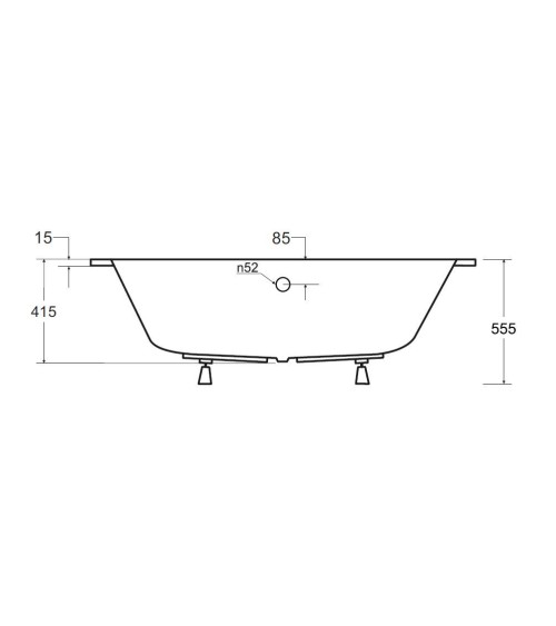 Baignoire d'angle DROITE ULTIMA 150 ou 160 cm slim