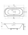 Baignoire HILIO GAUCHE avec tablier 150/160/170/180