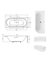 Baignoire HILIO GAUCHE avec tablier 150/160/170/180