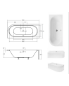 Baignoire HILIO GAUCHE avec tablier 150/160/170/180
