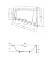Baignoire d'angle Droit INTIMA DUO en 170 ou 180 cm