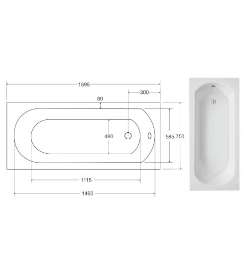 Baignoire TRINITA avec tablier 150/160/170 x 75