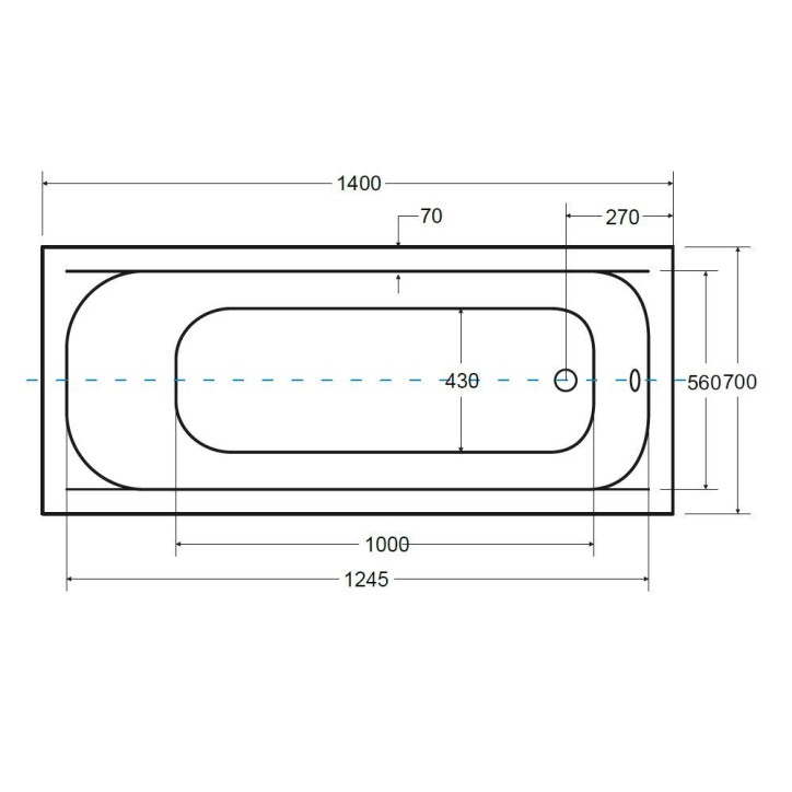 Baignoire CONTINEA 140x70 cm avec tablier réversible