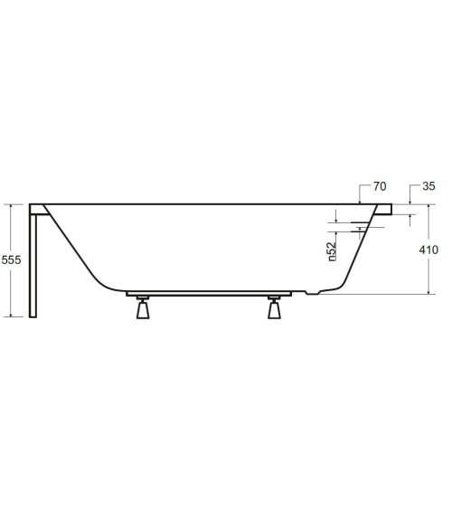 Baignoire CONTINEA 140x70 cm avec tablier réversible