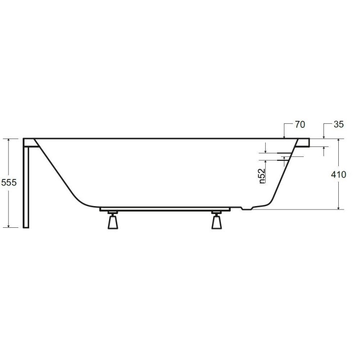 Baignoire CONTINEA 140x70 cm avec tablier réversible