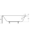 Baignoire CONTINEA 140x70 cm avec tablier réversible
