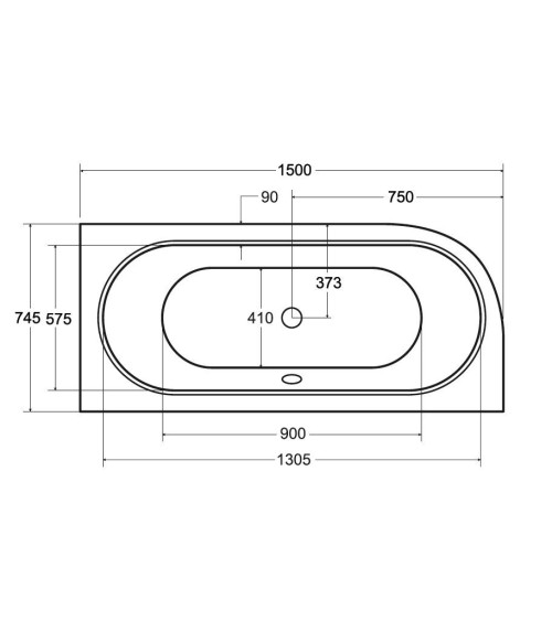 Baignoire HILIO SLIM 150/160/170/180  DROITE