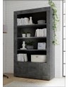 Bibliothéque SAMANTHA 2 portes 3 étageres 110x191 cm Anthracite