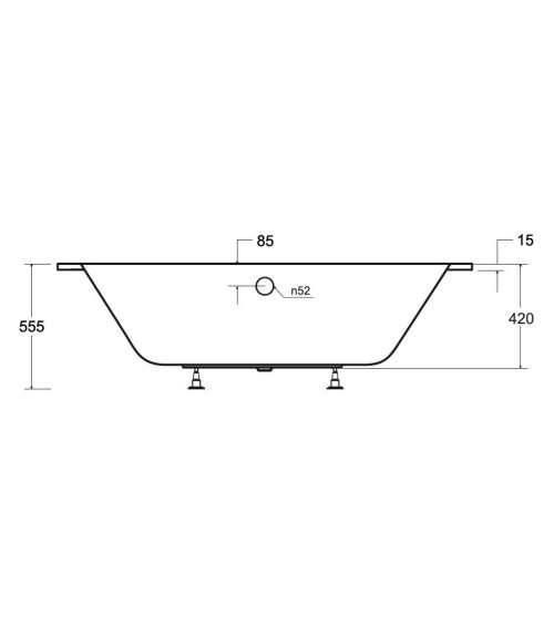 Baignoire HILIO SLIM 150/160/170/180  DROITE
