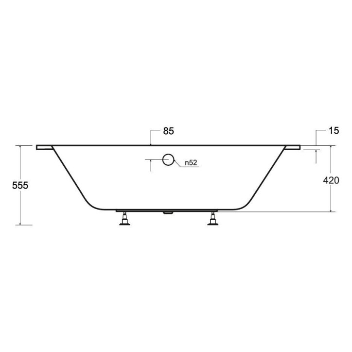 Baignoire HILIO SLIM 150/160/170/180 DROITE Baignoire HILIO SLIM 150/160/170/180 DROITE