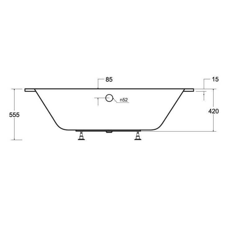 Baignoire HILIO SLIM 150/160/170/180 DROITE Baignoire HILIO SLIM 150/160/170/180 DROITE