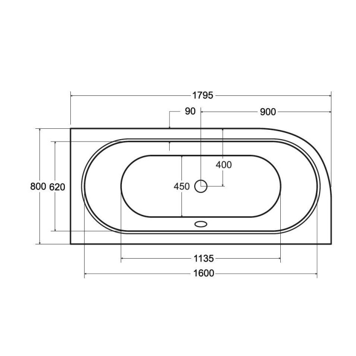 Baignoire HILIO SLIM 150/160/170/180 DROITE Baignoire HILIO SLIM 150/160/170/180 DROITE
