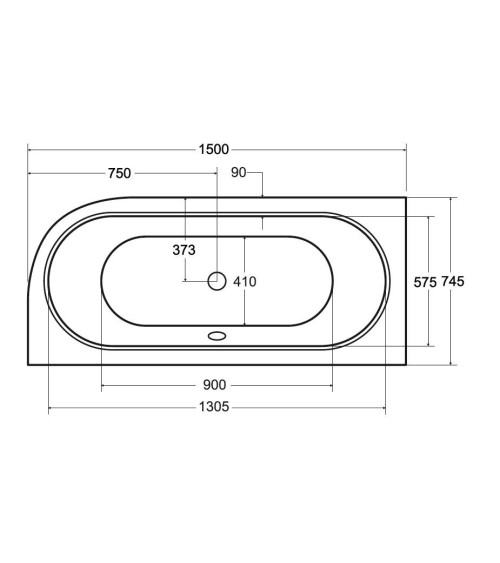 Baignoire HILIO SLIM 150/160/170/180  GAUCHE