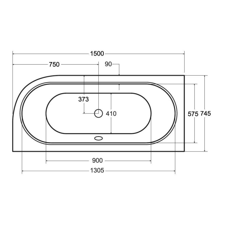 Baignoire HILIO SLIM 150/160/170/180 GAUCHE Baignoire HILIO SLIM 150/160/170/180 GAUCHE