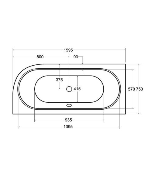 Baignoire HILIO SLIM 150/160/170/180  GAUCHE