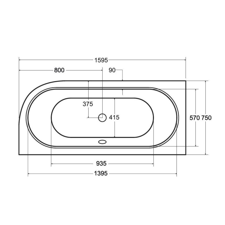 Baignoire HILIO SLIM 150/160/170/180 GAUCHE Baignoire HILIO SLIM 150/160/170/180 GAUCHE