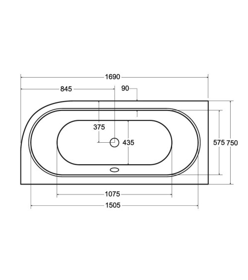 Baignoire HILIO SLIM 150/160/170/180  GAUCHE