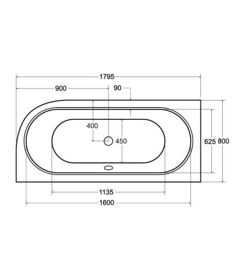 Baignoire HILIO SLIM 150/160/170/180  GAUCHE