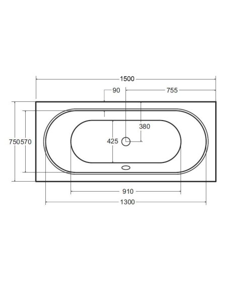 Baignoire VITAL slim 150/160/170/180 cm