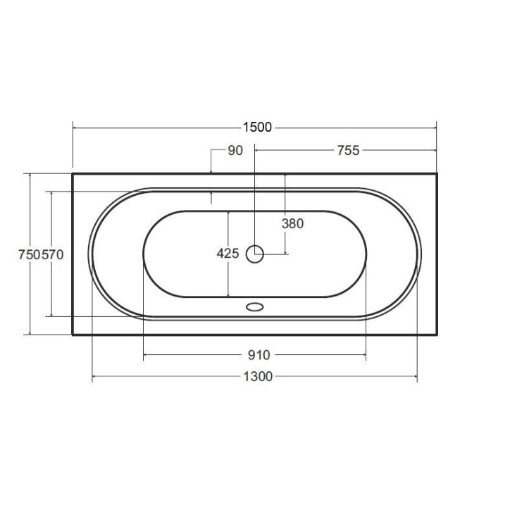 Baignoire VITAL slim 150/160/170/180 cm